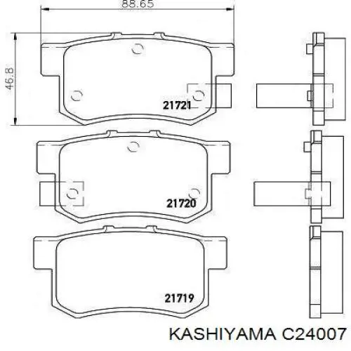 Задние тормозные колодки C24007 Kashiyama