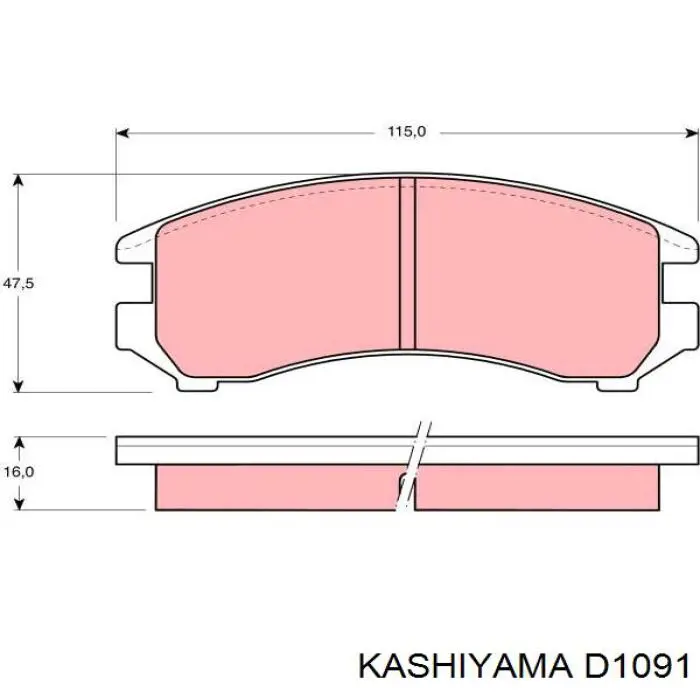 D1091 Kashiyama колодки тормозные передние дисковые
