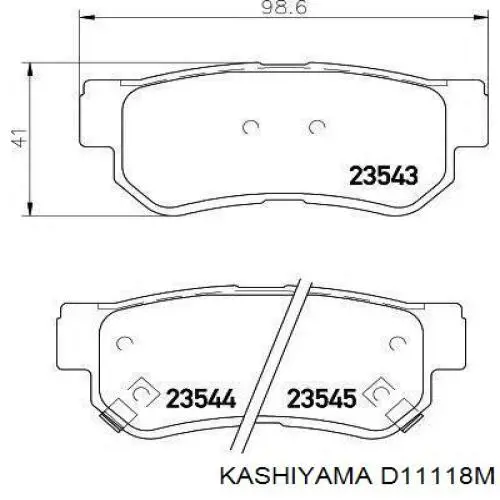 D11118M Kashiyama колодки тормозные задние дисковые