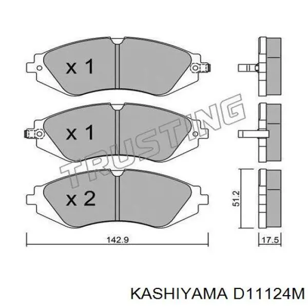 Передние тормозные колодки D11124M Kashiyama