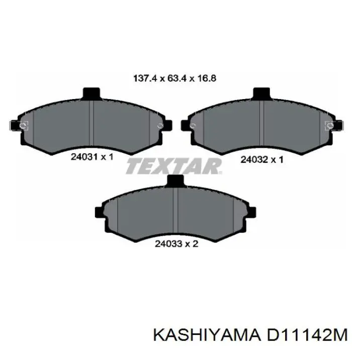 D11142M Kashiyama колодки тормозные передние дисковые