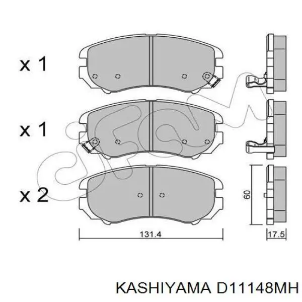 D11148MH Kashiyama колодки тормозные передние дисковые