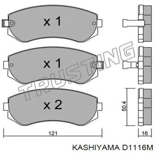 D1116M Kashiyama колодки тормозные передние дисковые