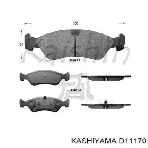 D11170 Kashiyama колодки тормозные передние дисковые
