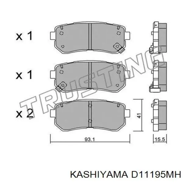 D11195MH Kashiyama Колодки тормозные дисковые комплект