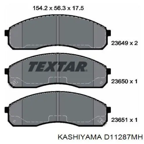 D11287MH Kashiyama колодки тормозные передние дисковые