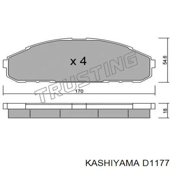 Передние тормозные колодки D1177 Kashiyama