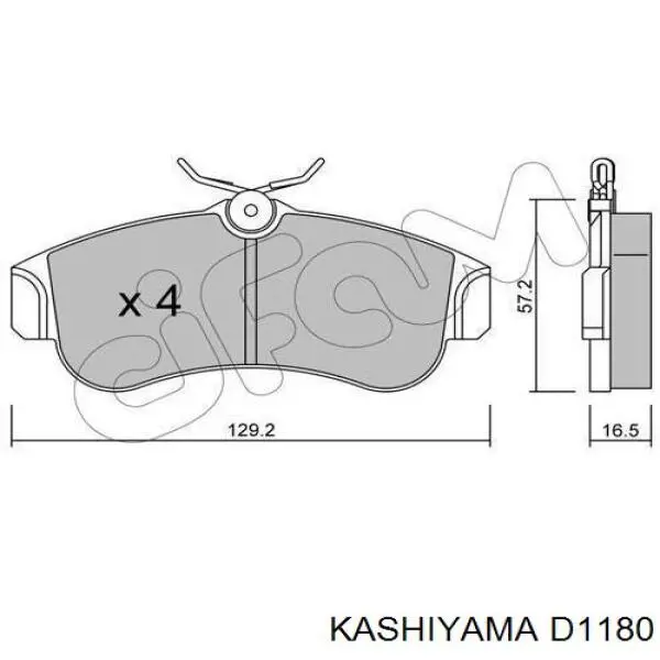 Колодки гальмівні дискові комплект D1180 Kashiyama