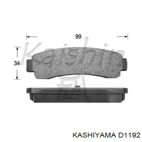D1192 Kashiyama колодки тормозные задние дисковые