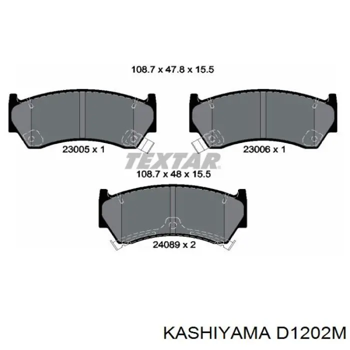 D1202M Kashiyama передние тормозные колодки