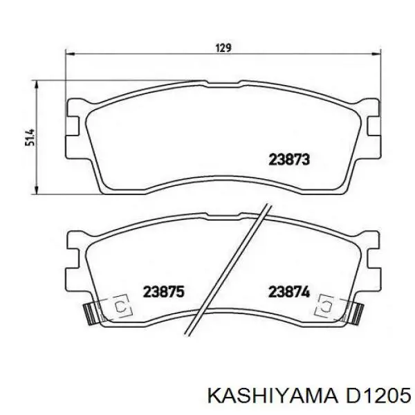 D1205 Kashiyama Колодки тормозные дисковые комплект