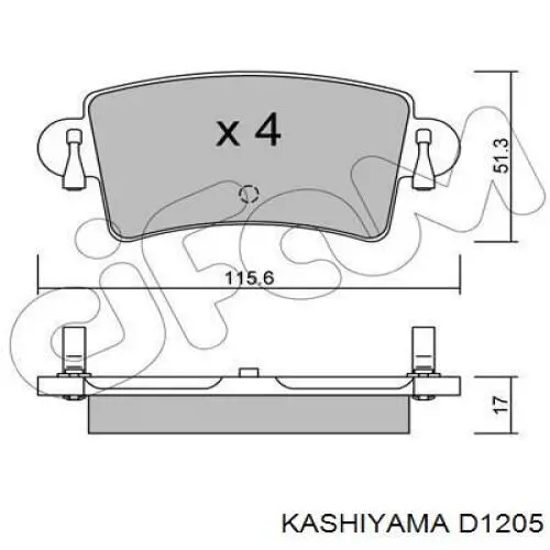 Колодки дисковые  Kashiyama D1205 цена, от 13.18 USD