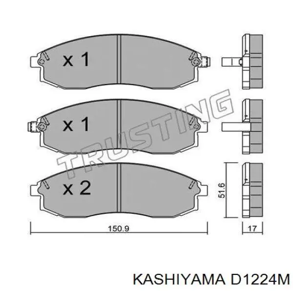 Передние тормозные колодки D1224M Kashiyama