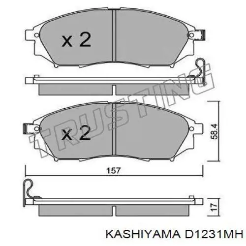 Передние тормозные колодки D1231MH Kashiyama