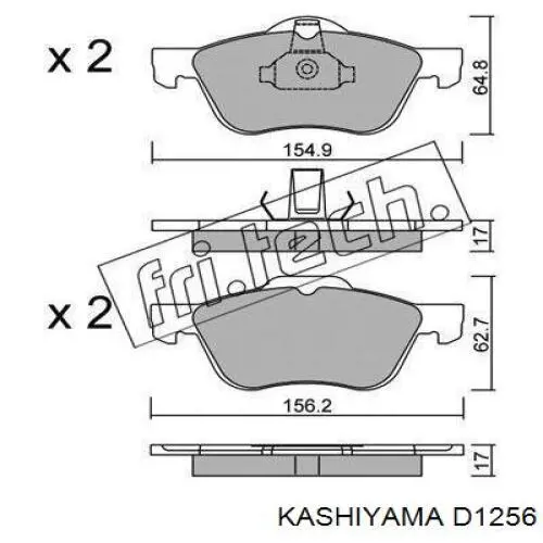 D1256 Kashiyama колодки тормозные передние дисковые