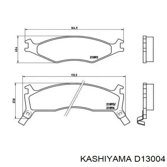 D13004 Kashiyama колодки тормозные передние дисковые