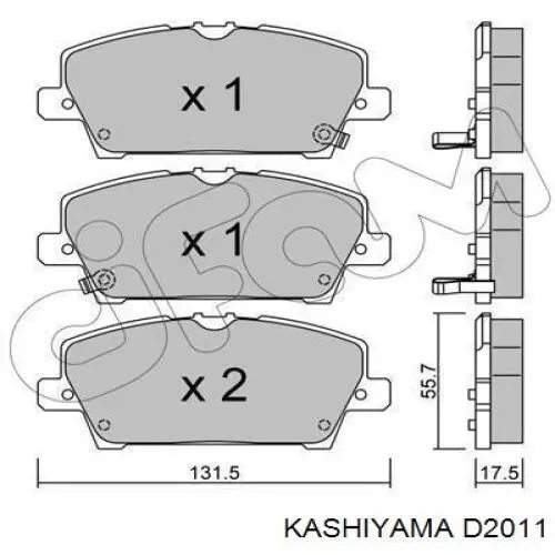 D2011 Kashiyama колодки тормозные передние дисковые