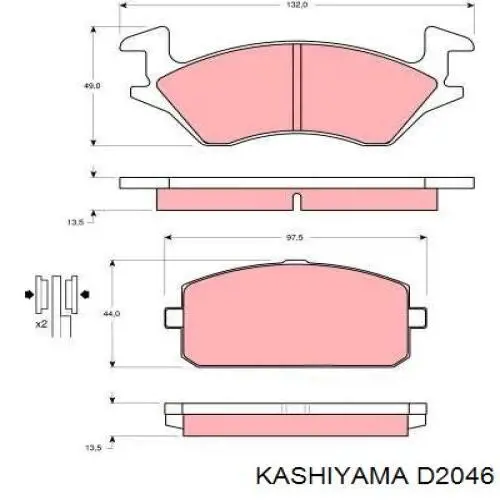 D2046 Kashiyama передние тормозные колодки