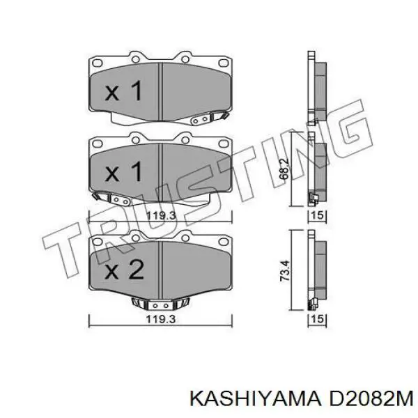 Колодки Kashiyama D2082M цена, от 15.35 USD