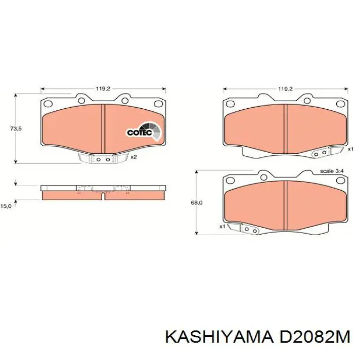 Купить D2082M Kashiyama Колодки тормозные