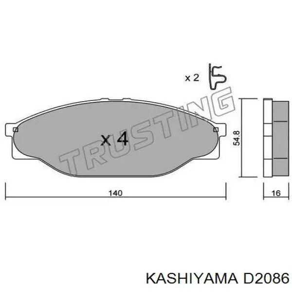 Колодки тормозные передние дисковые KASHIYAMA D2086