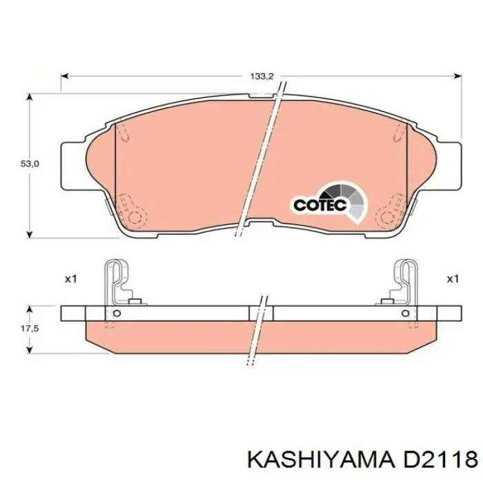 Pastillas de freno delanteras D2118 Kashiyama