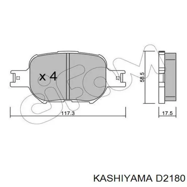 Pastillas de freno delanteras D2180 Kashiyama