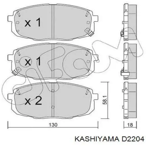 D2204 Kashiyama Колодки тормозные дисковые комплект