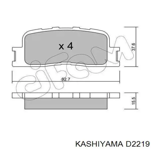 Колодки гальмові задні, дискові D2219 Kashiyama