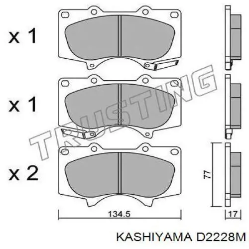 D2228M Kashiyama Колодки передние