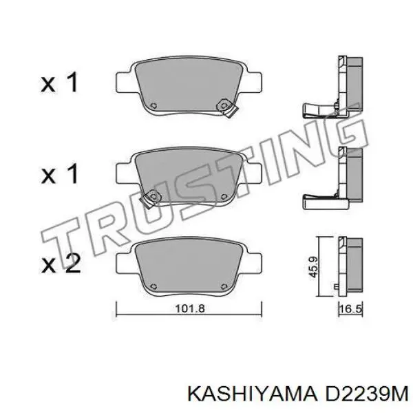 D2239M Kashiyama колодки тормозные задние дисковые