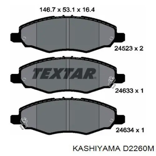 Передние тормозные колодки D2260M Kashiyama