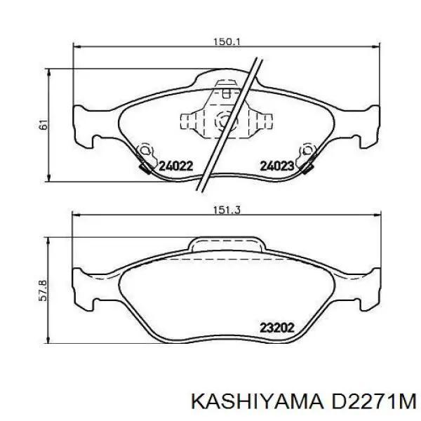 D2271M Kashiyama колодки тормозные передние дисковые