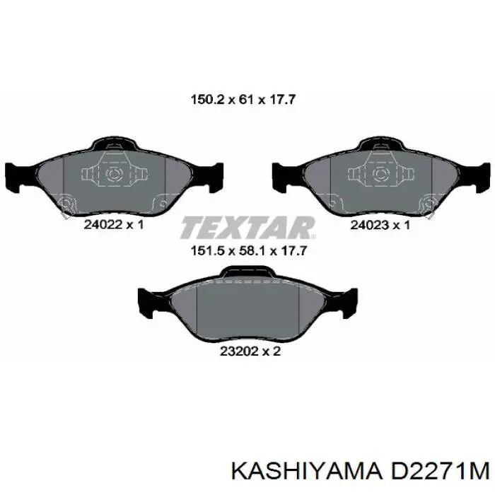 D2271M Kashiyama Колодки передние
