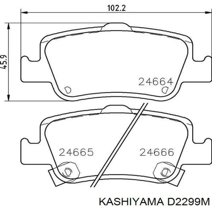 Задние тормозные колодки D2299M Kashiyama