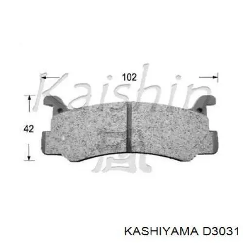 D3031 Kashiyama колодки тормозные задние дисковые