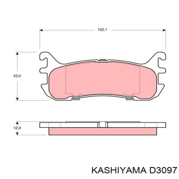 Купить D3097 Kashiyama Колодки тормозные задние, дисковые