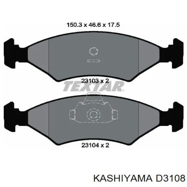 D3108 Kashiyama колодки тормозные передние дисковые