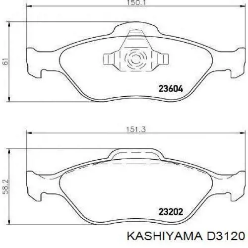 D3120 Kashiyama колодки тормозные передние дисковые