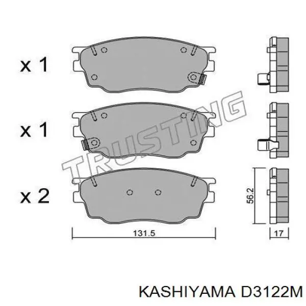 D3122M Kashiyama колодки тормозные передние дисковые