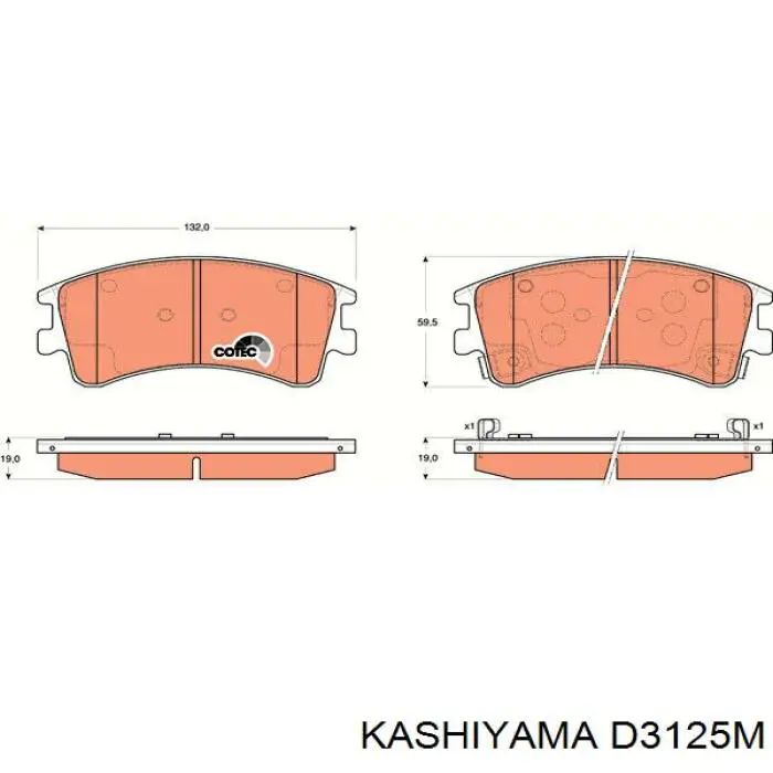 Передние тормозные колодки D3125M Kashiyama