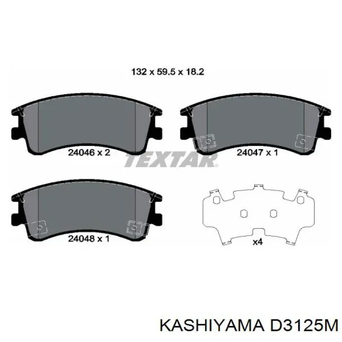 Передние тормозные колодки D3125M Kashiyama