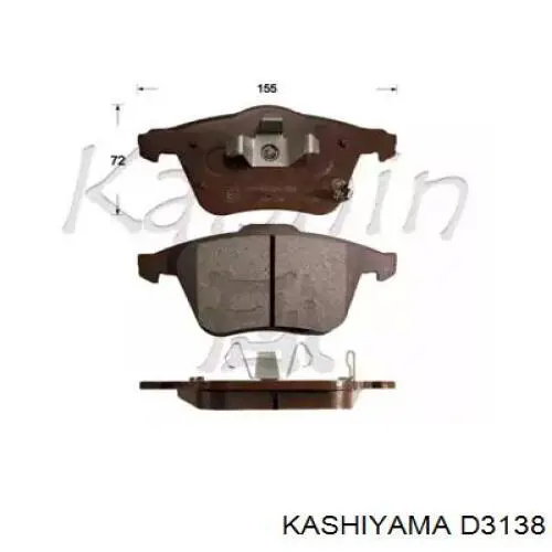 D3138 Kashiyama колодки тормозные передние дисковые