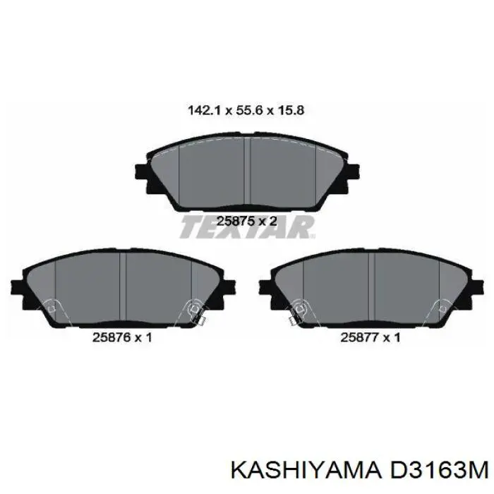 D3163M Kashiyama колодки тормозные передние дисковые