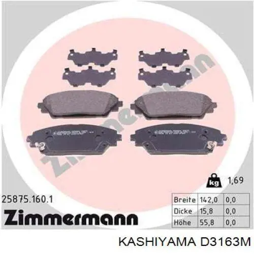 Колодки Kashiyama D3163M цена, от 38.01 USD