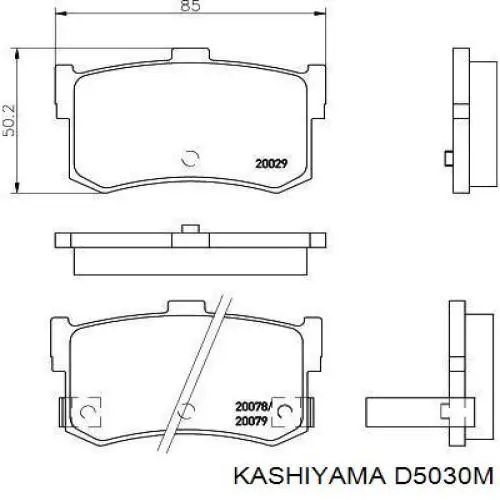 Купить D5030M Kashiyama Колодки тормозные задние, дисковые