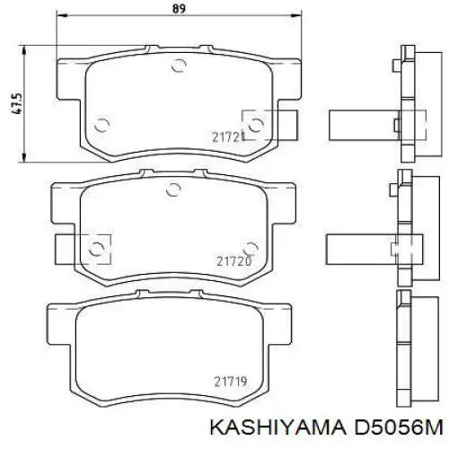 D5056M Kashiyama колодки тормозные задние дисковые