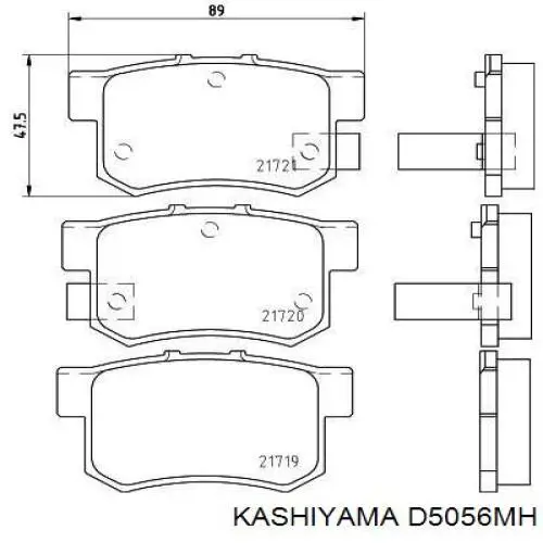 Задние тормозные колодки D5056MH Kashiyama