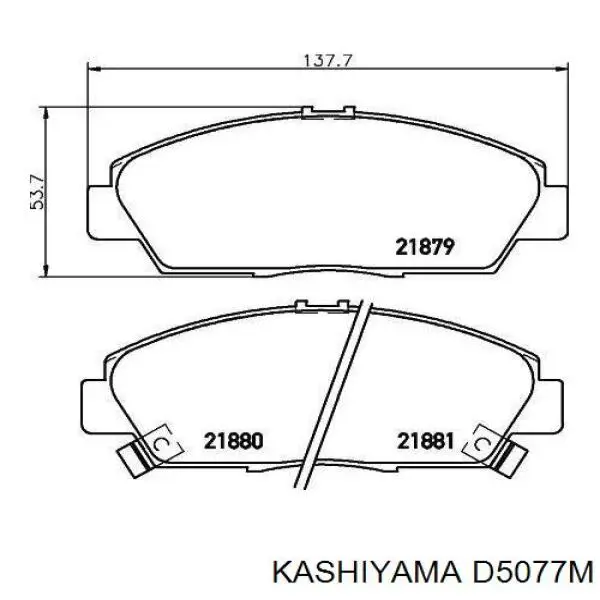 Колодки гальмівні дискові комплект D5077M Kashiyama