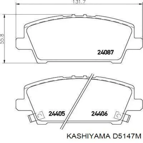 D5147M Kashiyama колодки тормозные передние дисковые